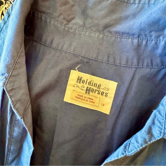 Anthro Holding Horses blue & white bandana dress 14 - Picture 12 of 15